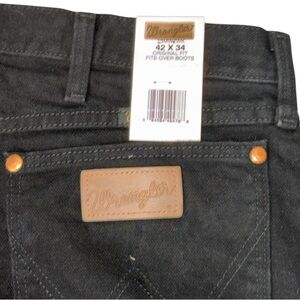 Wrangler 13MWZ Black Denim Jeans 42X34 New Old Stock Cowboy Western Bootcut